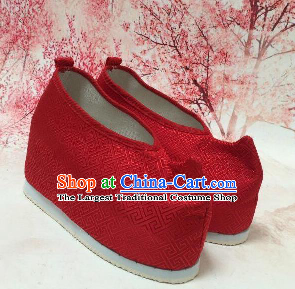 Asian Chinese Traditional Wedding Red Satin Shoes Princess Shoes Opera Shoes Hanfu Shoes for Women