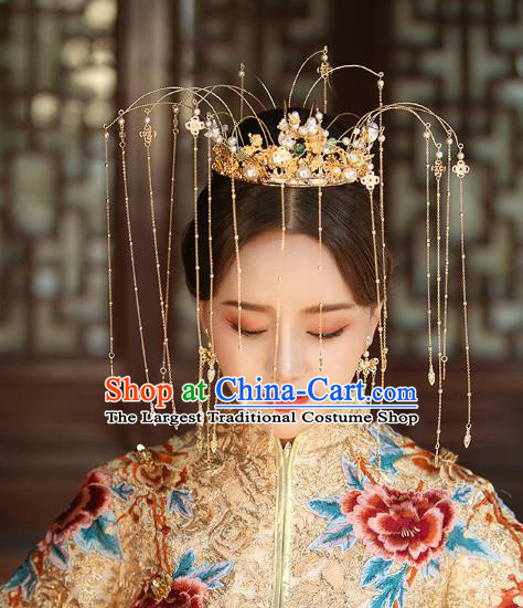 Chinese Traditional Ancient Bride Phoenix Coronet Wedding Hair Accessories for Women