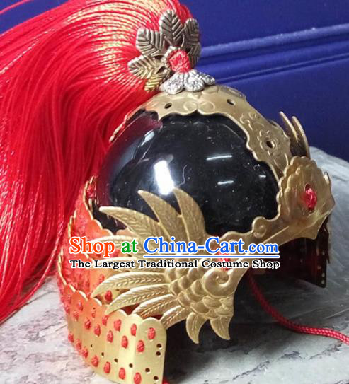 Chinese Traditional Tang Dynasty General Helmet Ancient Soldier Hat Headwear for Men