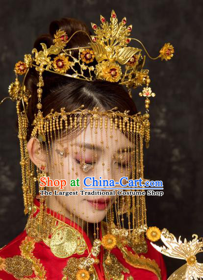 Chinese Wedding Deluxe Phoenix Coronet Headdress Traditional Ancient Bride Hair Accessories for Women