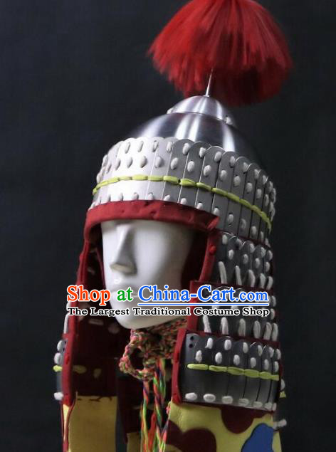 Chinese Traditional Ming Dynasty General Helmet Ancient Soldier Hat Headwear for Men