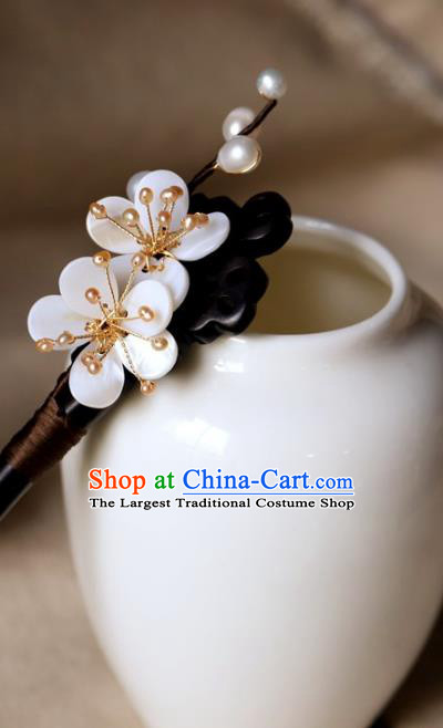 Traditional Chinese Handmade Ebony Hairpins Headdress Ancient Hanfu Hair Accessories for Women