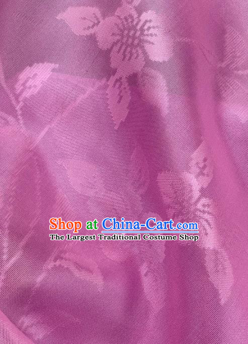 Chinese Traditional Classical Flowers Pattern Design Rosy Silk Fabric Asian Hanfu Material