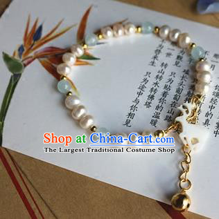 Traditional Chinese Handmade Pearls Bracelet Ancient Hanfu Bangle Accessories for Women