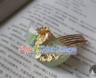 Traditional Chinese Palace Jade Hair Comb Headdress Ancient Court Hair Accessories for Women