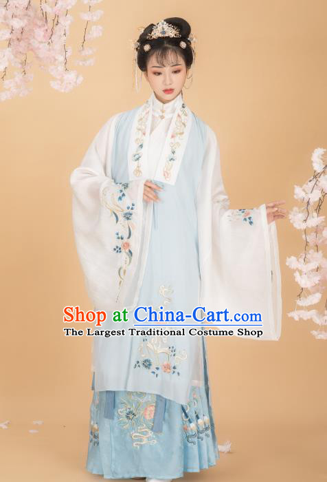 Chinese Traditional Ming Dynasty Patrician Mistress Blouse and Skirt Ancient Royal Infanta Historical Costumes for Women