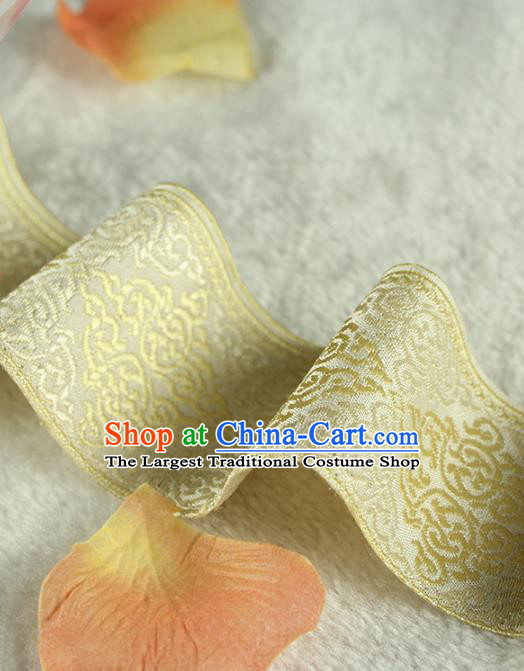 Chinese Traditional Embroidered Light Golden Braid Band Decorative Border Collar Accessories