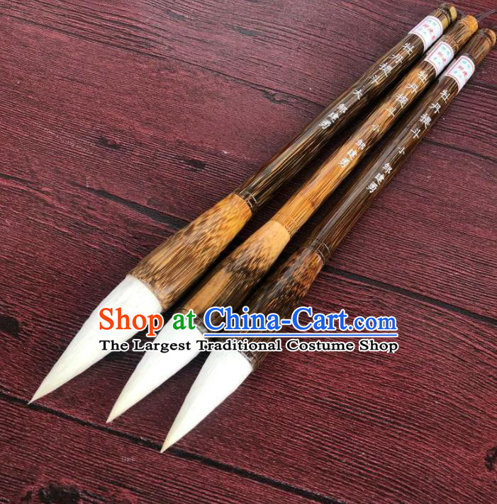 Traditional Chinese Calligraphy Weasel Hair Brush Handmade The Four Treasures of Study Brown Bamboo Writing Brush Pen