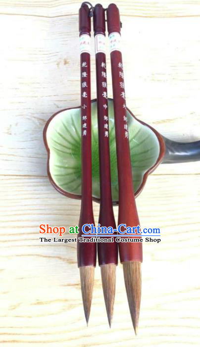 Traditional Chinese Calligraphy Bamboo Weasel Hair Brush Handmade The Four Treasures of Study Writing Brush Pen