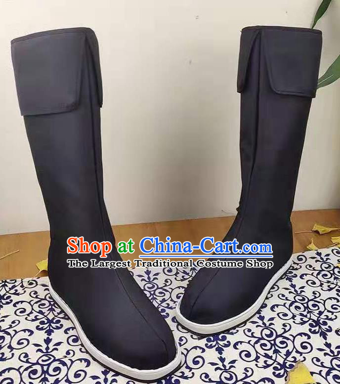 Traditional Chinese Swordsman Black Boots Kung Fu Boots Opera Shoes Hanfu Shoes for Men