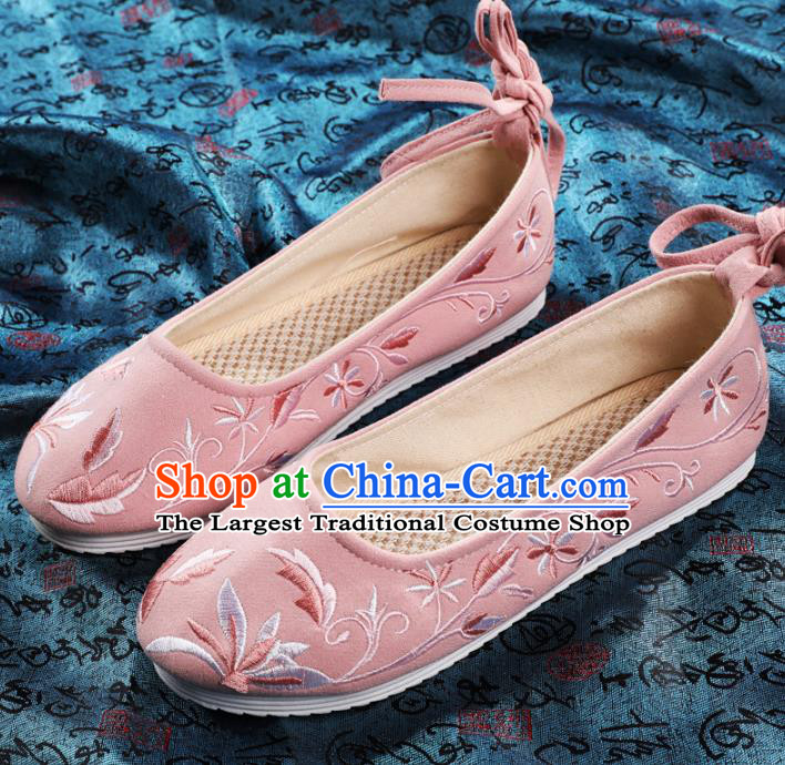 Chinese Embroidered Pink Shoes Hanfu Shoes Women Shoes Opera Shoes Princess Shoes