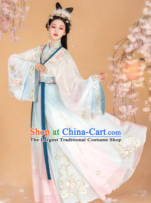 Chinese Traditional Jin Dynasty Imperial Consort Dress Ancient Goddess Historical Costumes for Women