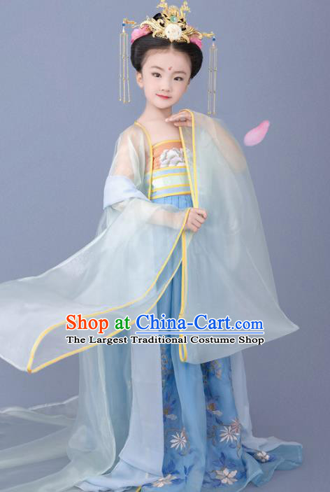 Chinese Ancient Children Hanfu Dress Traditional Tang Dynasty Princess Replica Costumes for Kids