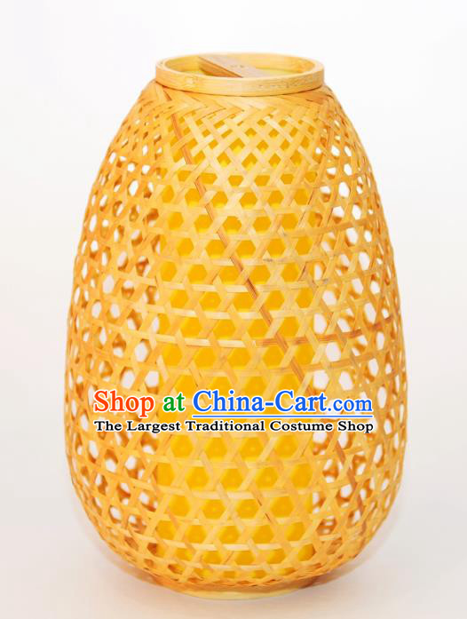 Chinese Traditional Bamboo Weaving Desk Lanterns Handmade Lantern Lamp