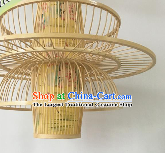 Traditional Chinese Printing Bamboo Art Hanging Lanterns Handmade Lantern Scaldfish Lamp