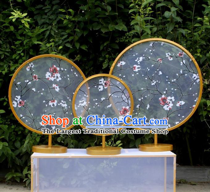 Handmade Chinese Iron Art Desk Folding Screens Traditional Wedding Decoration