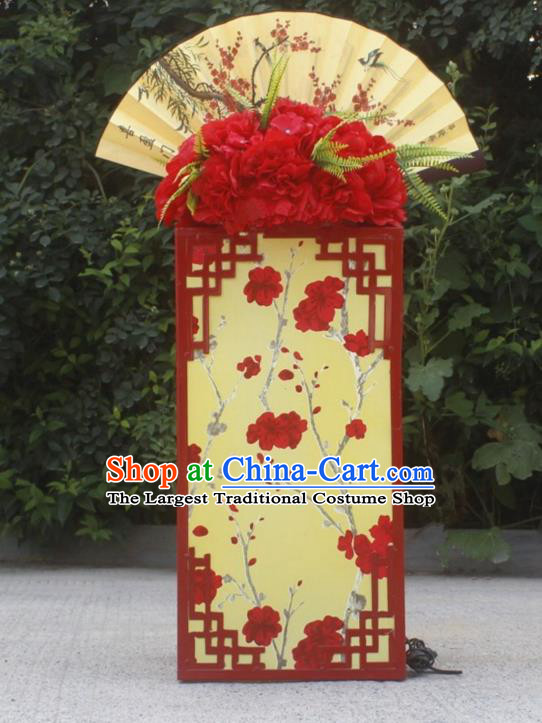 Chinese Traditional Printing Plum Lamp Wedding Floor Lanterns Handmade Palace Lantern