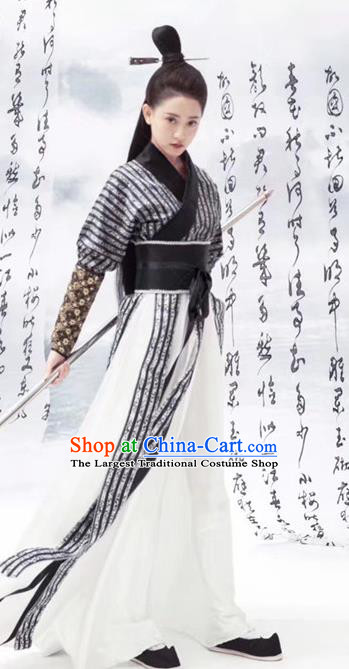 Chinese Ancient Female Swordsman Hanfu Dress Traditional Tang Dynasty Chivalrous Expert Costume for Women