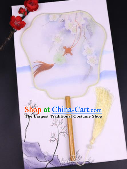 Chinese Traditional Painting Cherry Blossom Palace Fans Handmade Classical Dance Silk Fan for Women