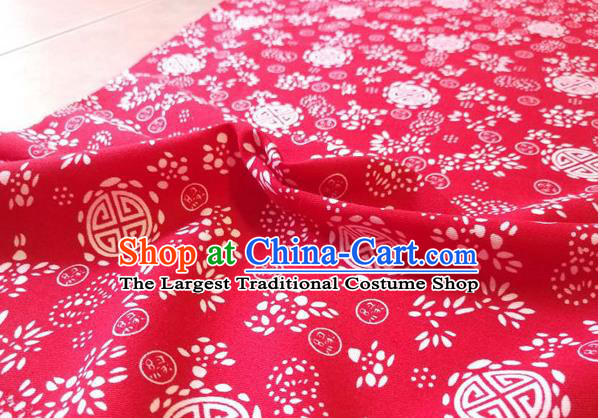 Chinese Classical Lucky Pattern Design Red Fabric Asian Traditional Hanfu Cloth Material