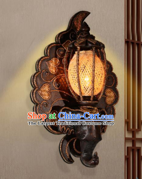 Southeast Asia Traditional Elephant Wall Lantern Thailand Handmade Wood Lanterns