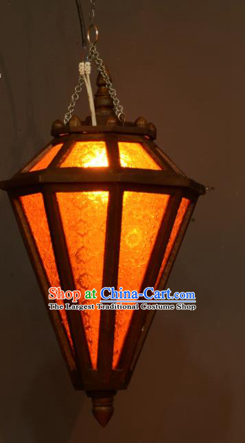 Asian Traditional Wood Grass Ceiling Lantern Thailand Handmade Lanterns Hanging Lamps