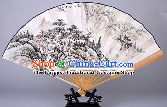 Traditional Chinese Handmade Ink Painting Autumnal Scenery Paper Folding Fan China Accordion Fan Oriental Fan