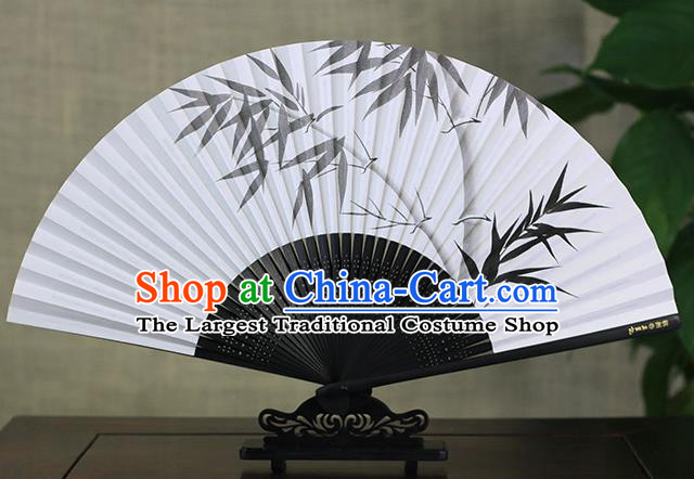 Traditional Chinese Ink Painting Bamboo Landscape Art Paper Fan China Bamboo Accordion Folding Fan Oriental Fan