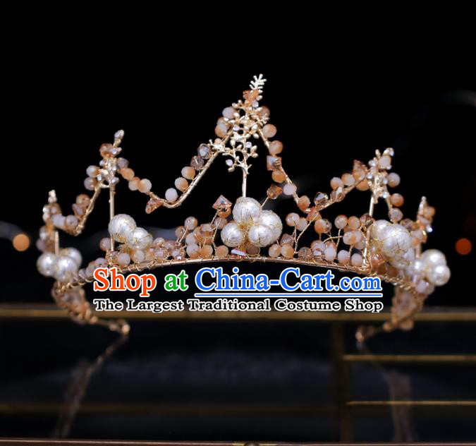 Top Grade Bride Beads Royal Crown Wedding Hair Accessories for Women