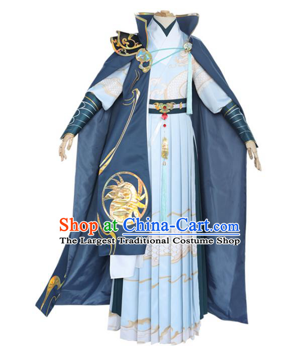 Traditional Chinese Ming Dynasty Blades Costume Ancient Swordsman Hanfu Clothing for Men