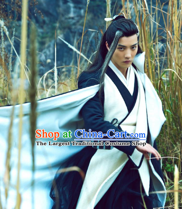 Chinese Ancient Healer Swordsman Ye Xiaoxiao Clothing Historical Drama Xia Tan Jian Bu Zhi Costume for Men