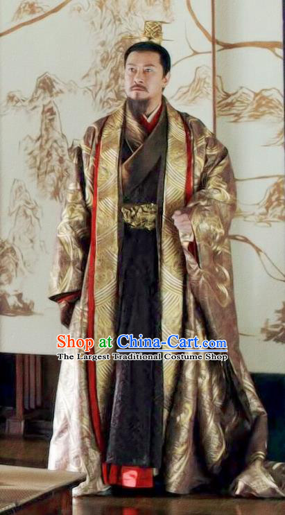 Chinese Drama Princess Silver Ancient Emperor Lin Historical Costume and Headwear for Men