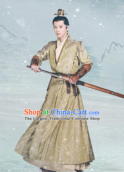 Chinese Drama Princess Silver Ancient Ninth Prince Wu Yu Historical Costume and Headwear for Men