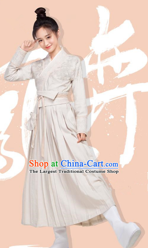 Chinese Ancient Civilian Lady Ye Ningzhi Hanfu Dress Historical Drama Legend of the Phoenix Costume and Headpiece for Women