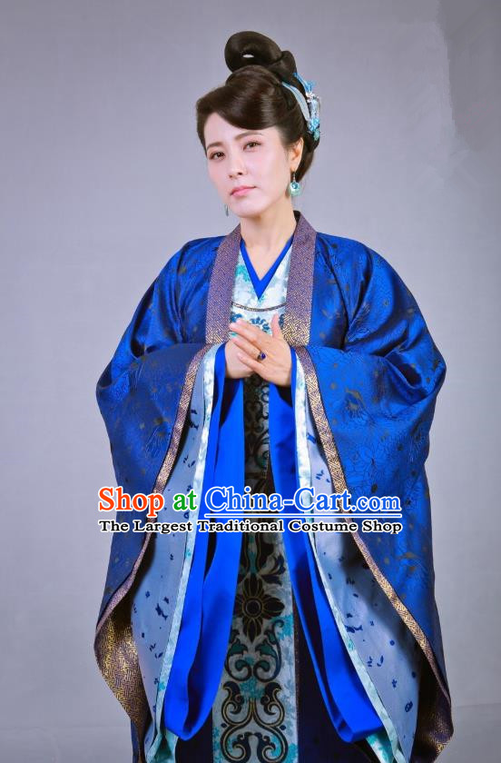 Chinese Historical Drama Swords of Legends Ancient Royal Dame Fu Qingjiao Costume and Headpiece for Women