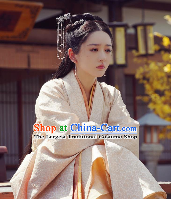 Chinese Drama Princess Silver Ancient Royal Infanta Zhao Yun Historical Costume and Headpiece for Women