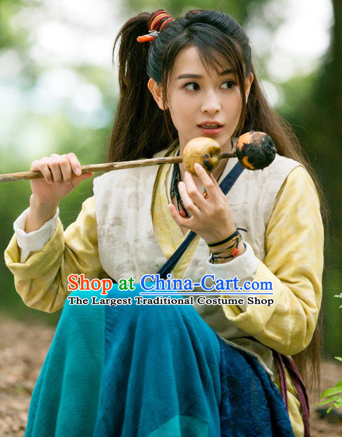 Chinese Ancient Han Dynasty Civilian Female Ji Jiang Dress Historical Drama Hero Dream Costume and Headpiece for Women