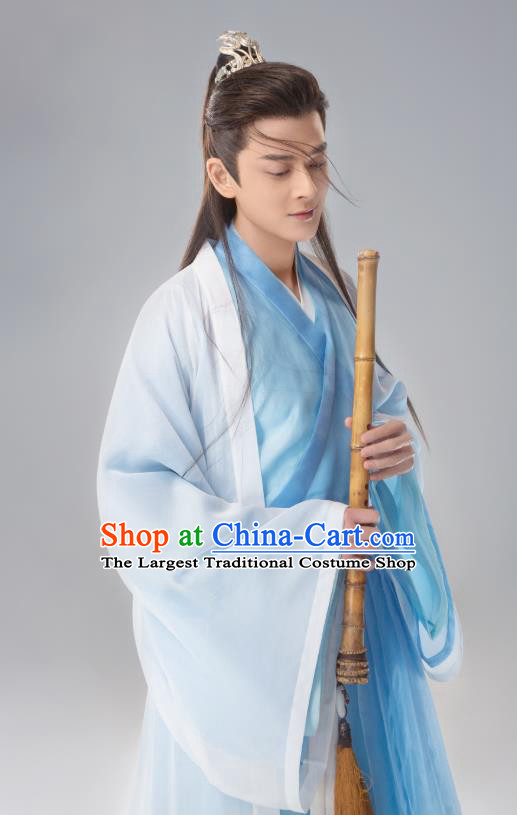 Chinese Ancient West Sea Prince Su Moye Drama Sansheng Sanshi Pillow Eternal Love of Dream Costume and Headpiece Complete Set