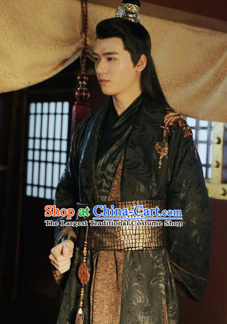 Drama Jueshi Qianjin Chinese Ancient Prince Zhong Wumei Costume and Headpiece Complete Set