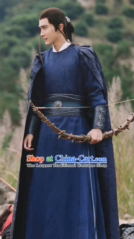 Chinese Ancient Archmage of Biyi Bird Tribe Shen Ye Drama Sansheng Sanshi Pillow Eternal Love of Dream Costume and Headpiece Complete Set