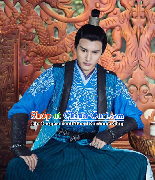 Chinese Ancient Taoist Clothing and Jade Hairpin Drama The Taosim Crandmaster Swordsman Kun Lun Costumes and Hair Crown