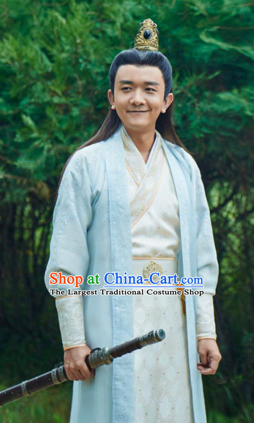 Chinese Ancient Young Castellan Apparels Costumes and Headwear Wuxia Drama Xiya Xia Swordsman Yue Hao Garment