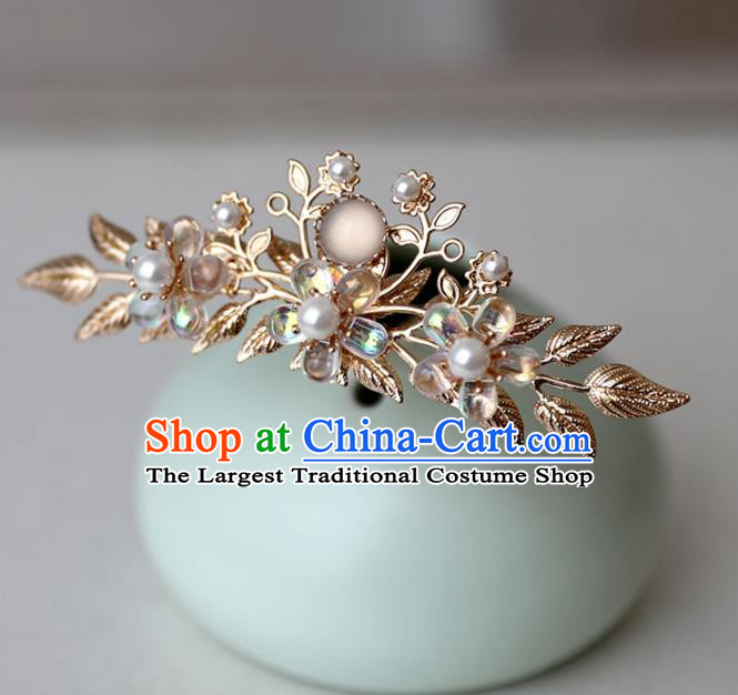 Chinese Ancient Hanfu Golden Hair Clip Women Headwear Hairpin Hair Accessories Hair Crown