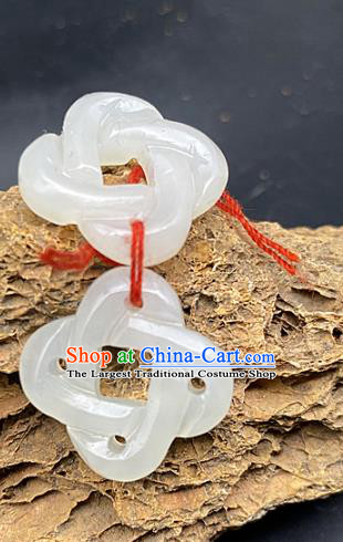 Chinese Ancient Carving White Jade Accessories Hetian Jade Pendant Jade Craft