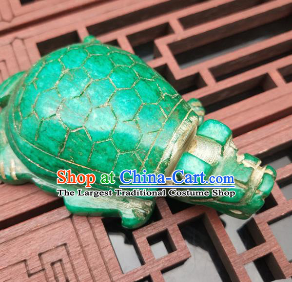 Chinese Jade Handgrip Craft Carving Tortoise Accessories Jade Handiwork Jade Ornaments