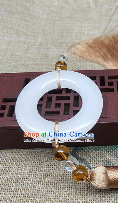 Chinese Ancient Hanfu White Jade Waist Accessories Men Jade Jewelry Pendant