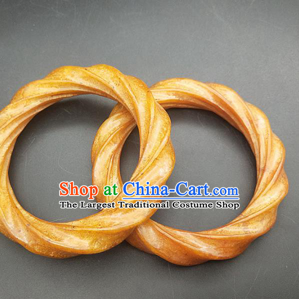 Chinese Ancient Hanfu Jade Carving Bangle Hetian Jade Jewelry Bracelet Accessories