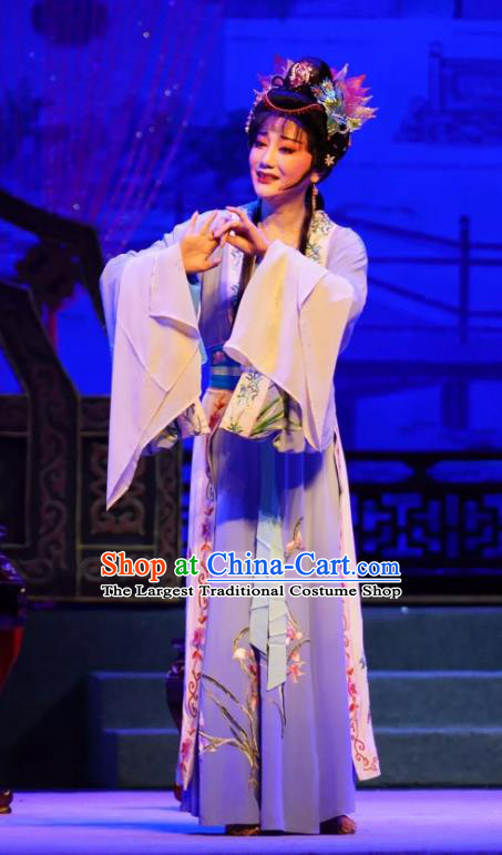 Chinese Peking Opera Diva Dan Costumes Double Pearl Phoenix Rich Female Hua Dingjin Apparel Garment and Headpieces