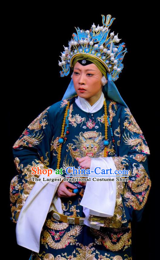 Chinese Traditional Yangmen Female General Peking Opera Elderly Women Garment Costumes She Saihua Embroidered Robe Apparels and Headwear