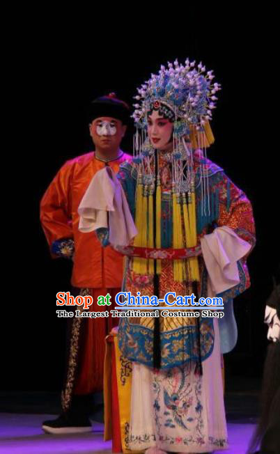 Chinese Traditional Peking Opera Hua Tan Wedding Costumes Wujiapo Princess Daizhan Apparels Garment and Headdress